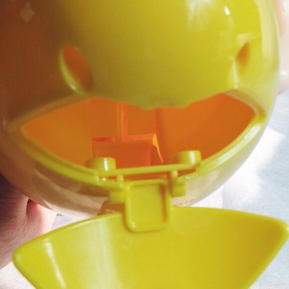 M & M Yellow-Blue Base 2012 Candy Dispenser-Lever In The Back-11 in. - Picture 8 of 11